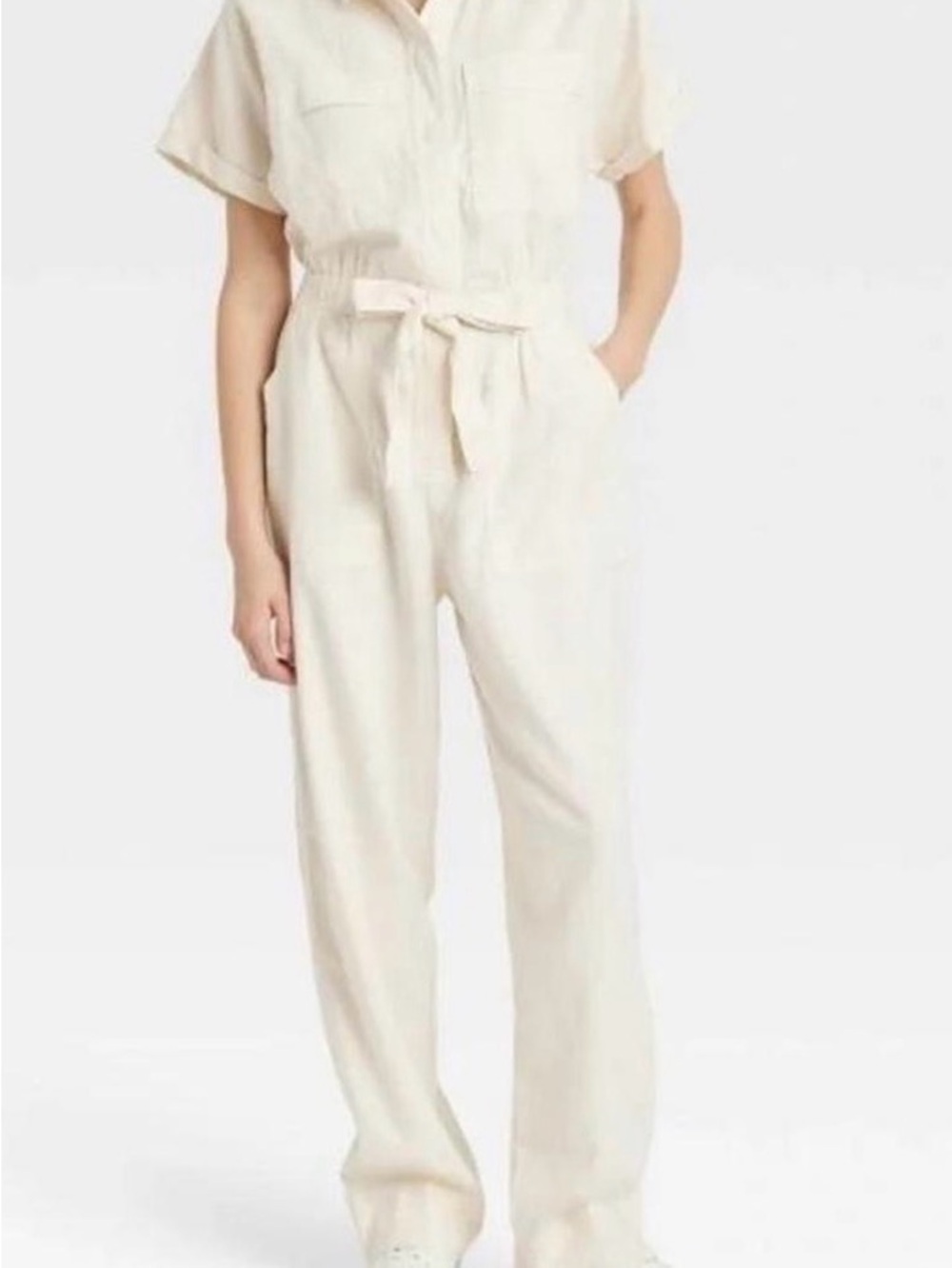 Universal Thread Women's Cream Utility Jumpsuit - Neutral Classic